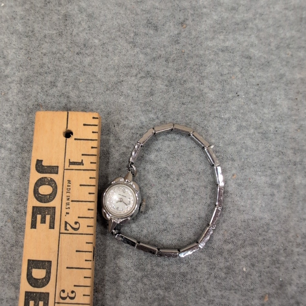 Vintage Woldman Ladies Cocktail Watch Swiss Made Silver Tone Untested - Picture 3 of 4